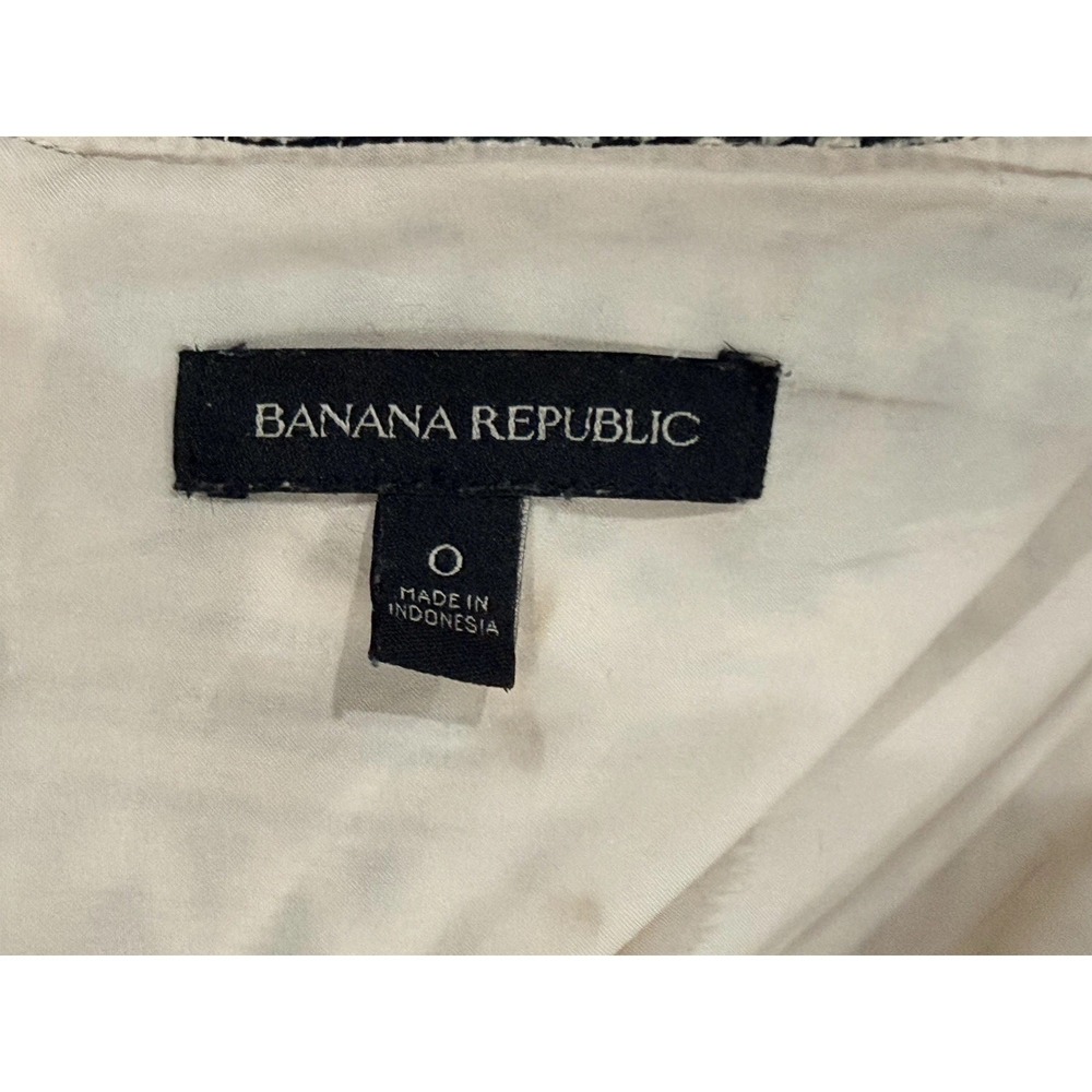 Banana Republic Sz. 0  Jacquard Tribal Geometric Midi Skirt Cream Black 2016 - Picture 4 of 11